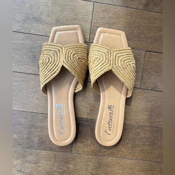 L’Intervalle Abilene Camel Flat Sandals Size EU 38 - Picture 7 of 11